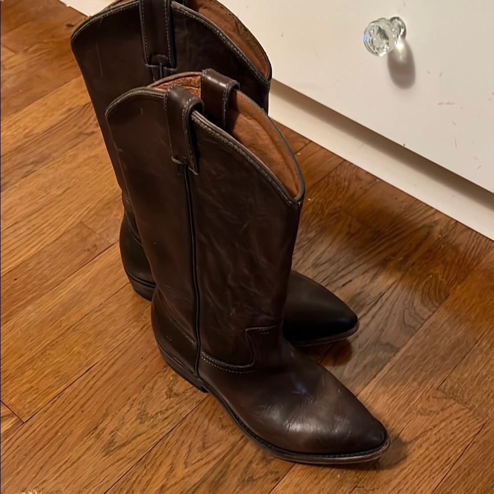 Frye Women's Brown Leather Cowboy Boots